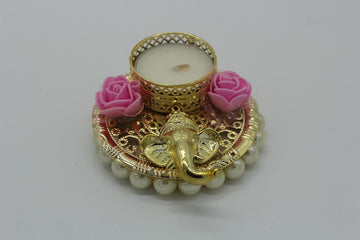 250 Pieces - Ganesha tealight candle holder in velvet pouch, return gifts , Diwali pooja, Indian festival gift , Diwali company gift,
