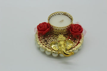30 pieces - Decorated Ganesha tea light candle holder, return gifts for pooja, sangeet, baby shower, bulk festival gifts, Navratri favor.