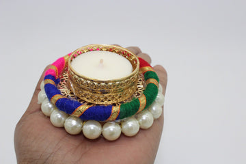 Arihant Creations, decorated candle holder,  tealight candle holder return gift, Diwali gift, Diwali pooja