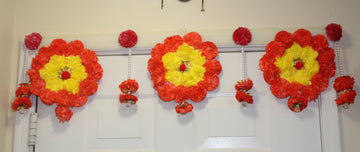 Marigold  Toran, Door hanging Toran, Flower thorns, Artificial flower decor for pooja mandir, door, Indan backdrop, Bandhanwar
