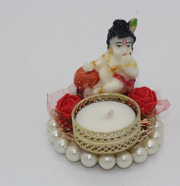 Arihant Creations Tealight candle Holder with Krishna Diwali gift, festive gift, return gift, baby shower, wedding Birthday return gift