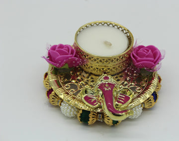 15 pieces - Ganesha candle holder, Ganpati diya, Indian favor for baby shower, housewarming, pooja sangeet ceremony return gifts