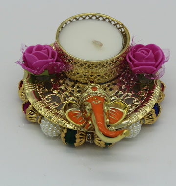 15 pieces - Ganesha candle holder, Ganpati diya, Indian favor for baby shower, housewarming, pooja sangeet ceremony return gifts
