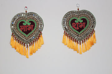 Arihant Creations -  Toran wall Hanging, Diwali decoration,Door Valance, Toran, Latkan decor, back drop decor Festival decor set of 2