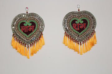 Arihant Creations -  Toran wall Hanging, Diwali decoration,Door Valance, Toran, Latkan decor, back drop decor Festival decor set of 2