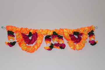 Flower Toran for door hanging, Door Valence, Diwali Decoration, Navratri Decor, Bandhanwar, Flower Door Toran (36 inches)wall decor for puja