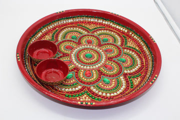 Indian Puja Thali, Indian Heena Thali, Indian wedding decoration, Pakistani wedding, home decor, baby shower thali,  Indian return gift