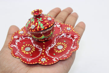 15 pieces - Small Haldi kumkum dan box | Indian favors | Roli chawal holder | puja gifts | baby shower return gift
