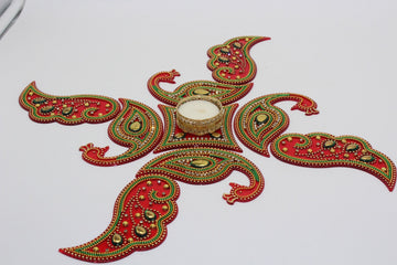 Peacock acrylic Diwali rangoli, diwali decoration,  mehndi decor, shaadi decor, rangoli decoration, Deepawali gift, rangoli set,