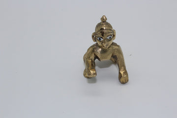 brass baby Krishna, ladder Gopal Krishna statue murti idol, baby Krishna murti, kanudo murti, baby Thakur ji