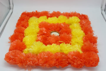 Beautiful Artificial marigold flower rangoli, flower arrangement centerpiece marigold, marigold flower with candle holder