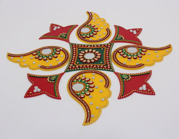 Acrylic rangoli, rangoli for the festival, Navratri decoration, Diwali decoration, floor decoration, return gift for puja, rangoli for decor