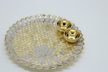 Acrylic silver pooja thali, Indian return gifts, bulk return gift, Navratri return gift, Diwali favor, pooja return gift,