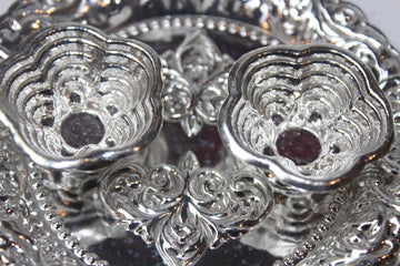German White silver metal haldi kumkum holder/ Diwali gifts, pooja return gift, Navratri return gift, pooja items, small silver kumkum bowl