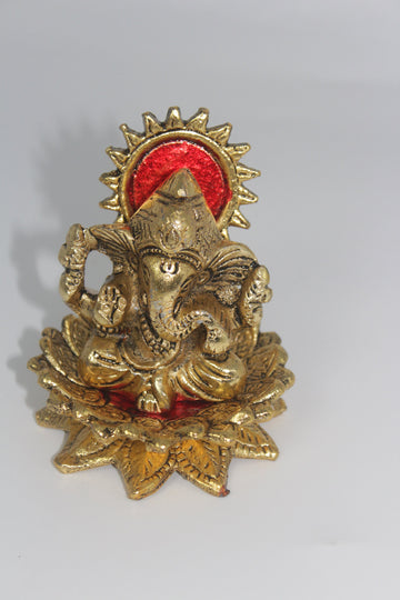 Small Metal Ganesha Idol for Pooja | Mini Brass Ganesh Murti | Indian Hindu God Statue | Return Gift for Housewarming, Wedding & Diwali