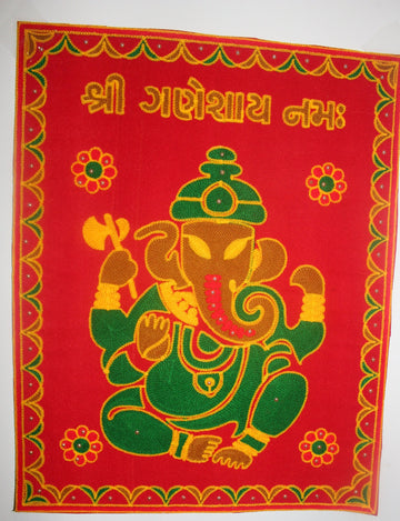 ganesh sthapana clothes poster ,Gujarati wedding/clothes small backdrop/ Ganesha poster/Ganesha pooja/wedding pooja items/wall decor ganesha
