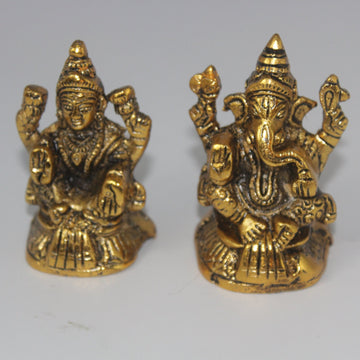 Ganesha and Lakshmi idols, metal God idols for Indian weddings, housewarming gifts, Pooja mandir decor, Laxmi Statue, Diwali Gift