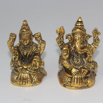Ganesha and Lakshmi idols, metal God idols for Indian weddings, housewarming gifts, Pooja mandir decor, Laxmi Statue, Diwali Gift