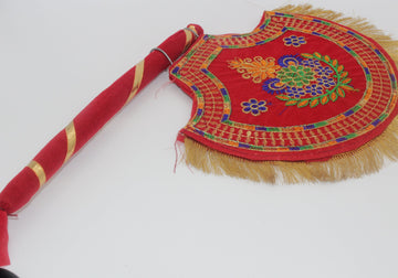 Wedding fan Beautiful Handmade/ Pure Kutch Gujarati Artwork Hand Fan/Home And Wedding Decoration Pankhi/Decorative Hand Fans