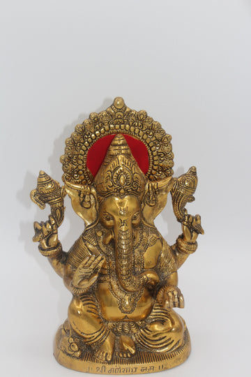 9 inches Big Ganesha idol for home, office, temple pooja gift, metal ganpati murti, Ganesh ji idol for Diwali pooja