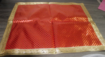 Red chundari for god, green chundari aasan,  clothe for placing Gods temple, Navratri pooja kapda, wedding puja, Mata ki chunari, god aasan
