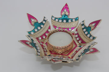 small diya rangoli, return gift for pooja, acrylic small 3d  rangoli with candle, pooja decoration, house warming favor, pooja favor diya,