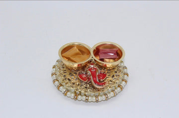 125 Ganesha haldi kumkum holder for pooja, Indian return gift for pooja, Indian wedding gift, Diwali puja gift, mehndi ceremony, Indian
