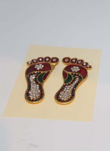 metal Laxmi charan, Lakshmi page, Lakshmi feet for Diwali puja, Diwali Decoration, Hindu Festival pagina for pooja, door decor