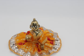 Baby Krishna bandhani  dress, Krishna clothes, logo Gopal dress, bal gopal poshak, Krishna vaga, multicolor, thakorji vaga, mukut set