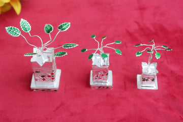Small and medium German Silver Tulsi Kyara, Wedding Decor, Return Gifts for Pooja, Tulasi Pooja, wedding gift, Navrati , tambulam gifts