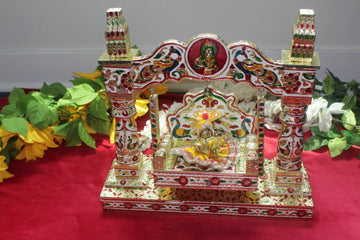 Big wooden Krishna Jhula, swing for lord Kanhaiya, Jhula for laddoo gopal, swing for baby Krishna, Janmashtami decoration, Thakor ji Parana