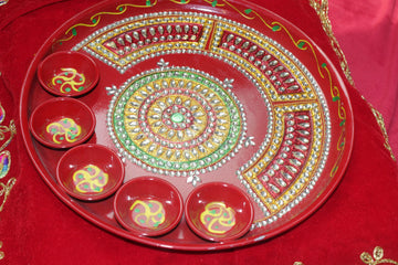Diwali pooja thali/aarti thali/wedding decor/Ganesha/Indian wedding/Indian return gift