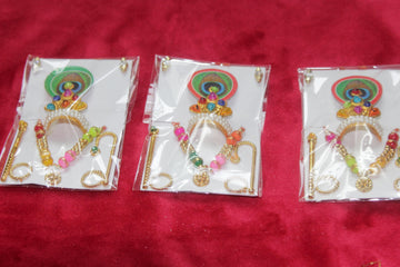 Krishna Mugat | Bal Krishna Crown | Laddu Gopal Hair Accessories | Work Mugat for Janmashtami | Fancy Krishna Pagdi for Idol | Accessories