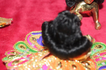 Krishna Mugat | Bal Krishna Crown | Laddu Gopal Hair Accessories | Work Mugat for Janmashtami | Fancy Krishna Pagdi for Idol | Accessories