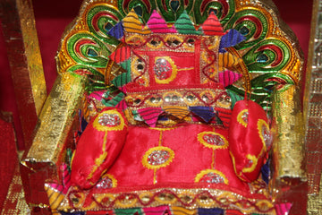 Krishna Gadi Set | Laddu Gopal Bed with Kusan | Gopal Ji Aasan | Janmashtami Mandir Decor | Handmade Krishna Palna | Gaddi Set for Bal Gopal