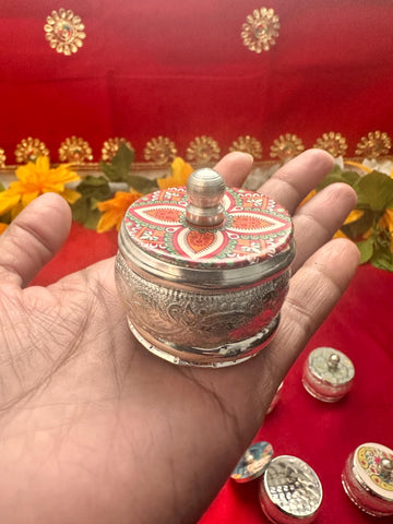 Bulk German Silver Box-Dibbis-Kumkum Box-IndianHindu Wedding Favour-Festival Gift-Religious gift-Return favor-Indian Desi return gifts,