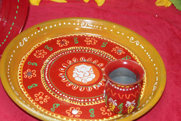 Puja Thali / Karwachauth Thali Set/ heena thali/ wedding decor/mehndi thali/indian wedding/pakistani wedding/home decor/ baby shower/