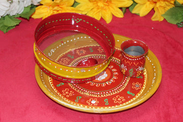 Puja Thali / Karwachauth Thali Set/ heena thali/ wedding decor/mehndi thali/indian wedding/pakistani wedding/home decor/ baby shower/