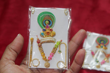 Beautiful jewelry for Krishna /size  1 to 5 Laddu Gopal haar Mukut set/crown necklace earrings set