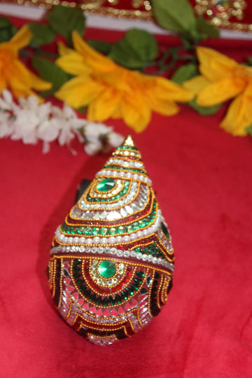 Decorated nariyal for pooja, artificial coconut for Diwali,  baby shower, wedding ceremony, rupiyu nariyal,  decorative coconut