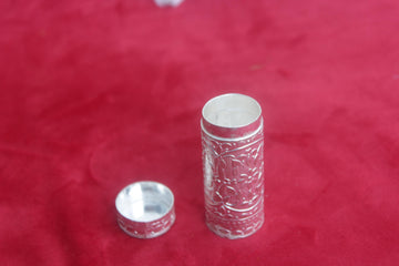 beautifull designer German silver dabbi Diwali gifts, pooja return gift, Navratri return gift, pooja items, small silver , parshad bowl