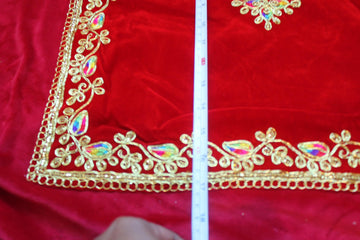 velvet chundari for god, green Sundari aasan, clothes for placing Gods, temple, Navratri pooja kapda, wedding puja, Mata ki chunari,