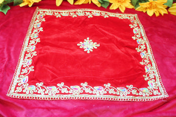 velvet chundari for god, green Sundari aasan, clothes for placing Gods, temple, Navratri pooja kapda, wedding puja, Mata ki chunari,